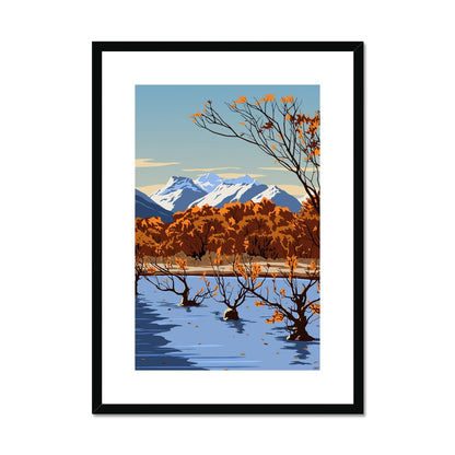 Glenorchy Willow Trees  Framed & Mounted Print