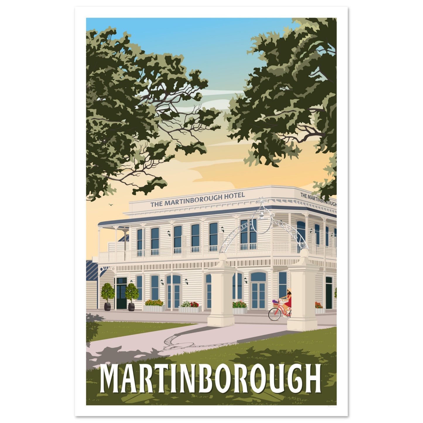 Martinborough Hotel - Travel Poster, New Zealand