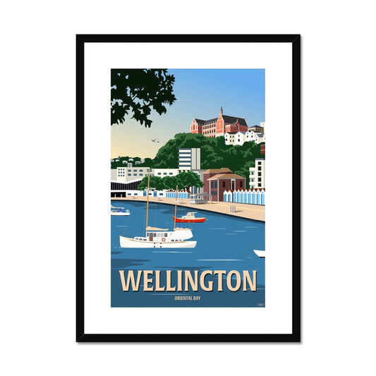 Wellington - Oriental Bay Framed & Mounted Print