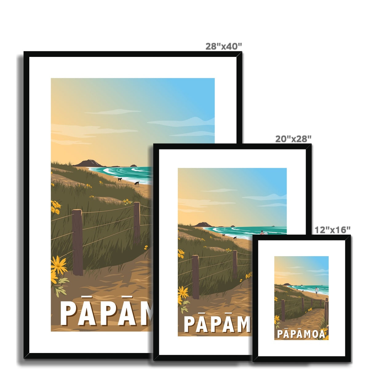 Pāpāmoa Beach  Framed & Mounted Print