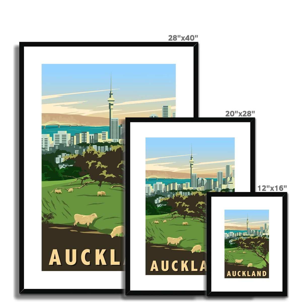 Auckland -  Mount Eden Framed & Mounted Print