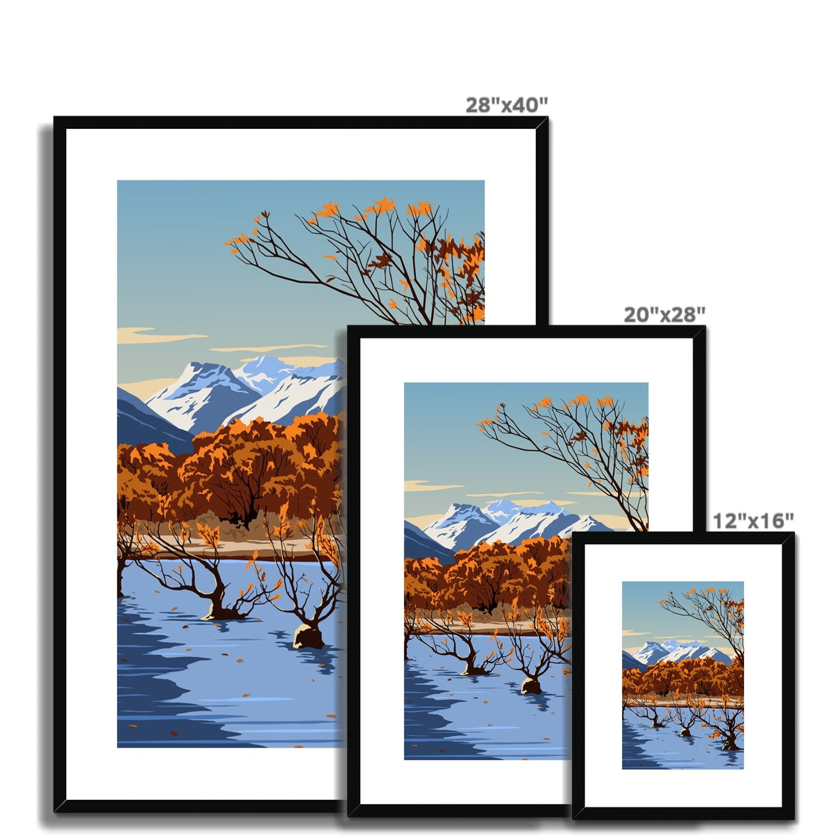 Glenorchy Willow Trees  Framed & Mounted Print