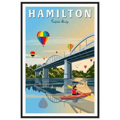 Hamilton - Fairfield Bridge - Travel Poster, New Zealand