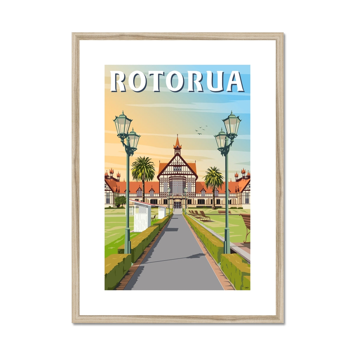 Rotorua Museum and Gardens Framed & Mounted Print