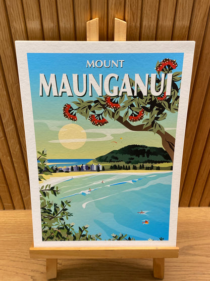 Mount Maunganui Travel Poster, New Zealand
