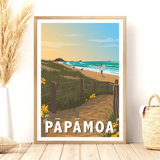 Pāpāmoa Travel Poster, New Zealand