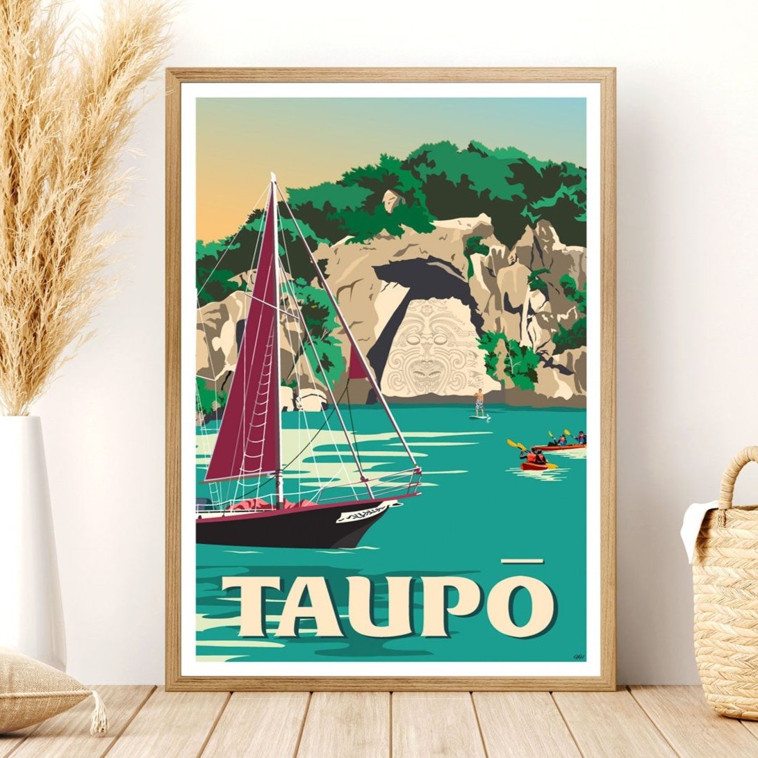 Taupō Travel Poster, New Zealand