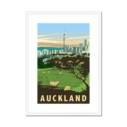 Auckland -  Mount Eden Framed & Mounted Print