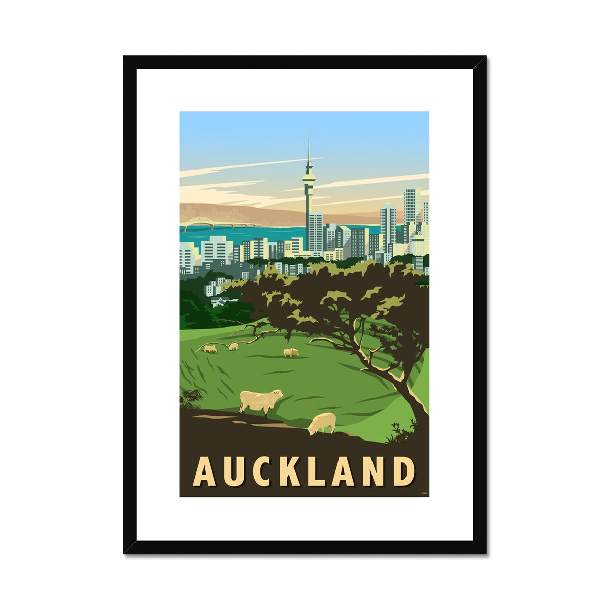 Auckland -  Mount Eden Framed & Mounted Print