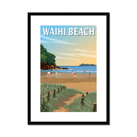 Waihi Beach, NZ  Framed & Mounted Print