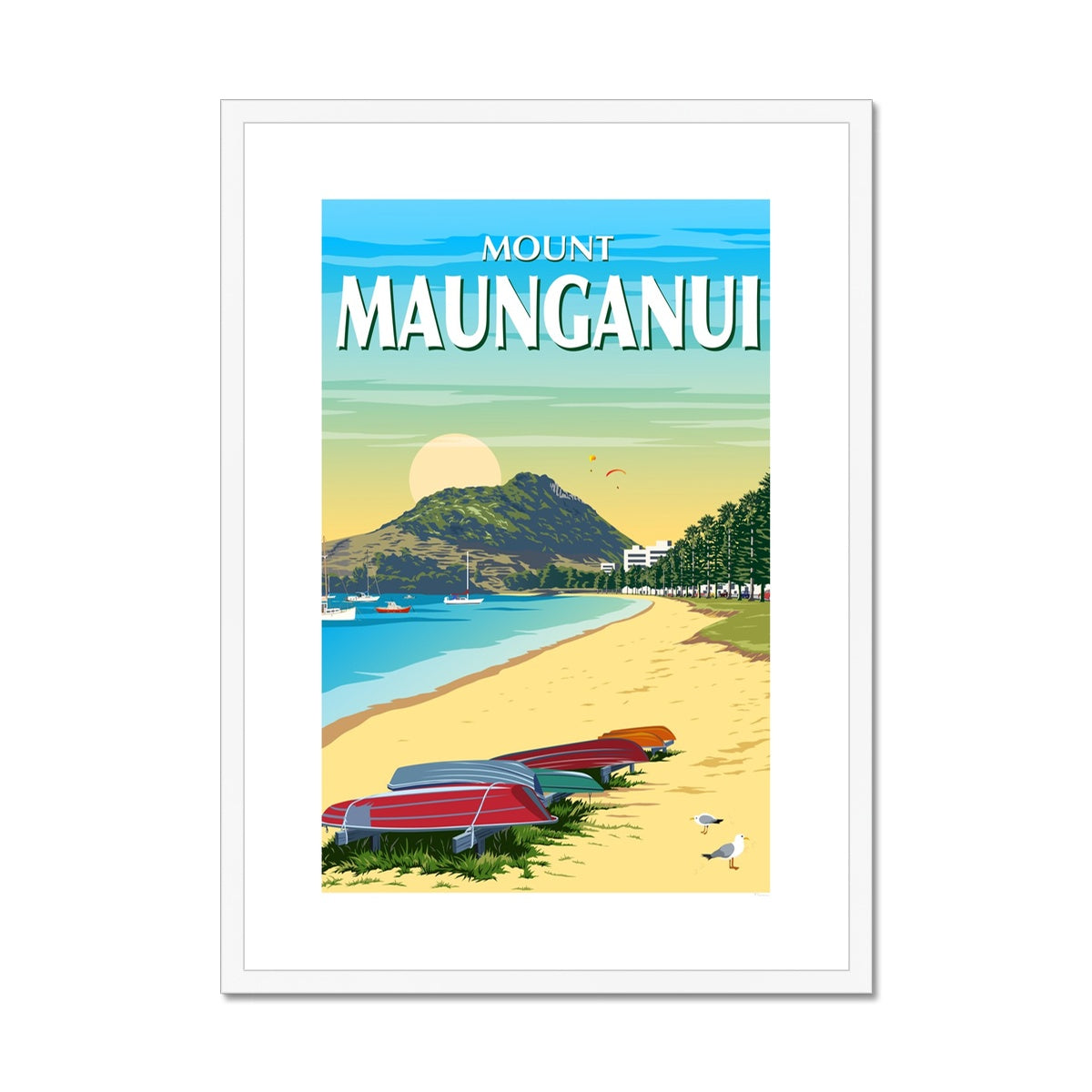 Mount Maunganui - Pilot Bay Framed & Mounted Print