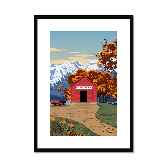 Glenorchy Shed Autumn Framed & Mounted Print