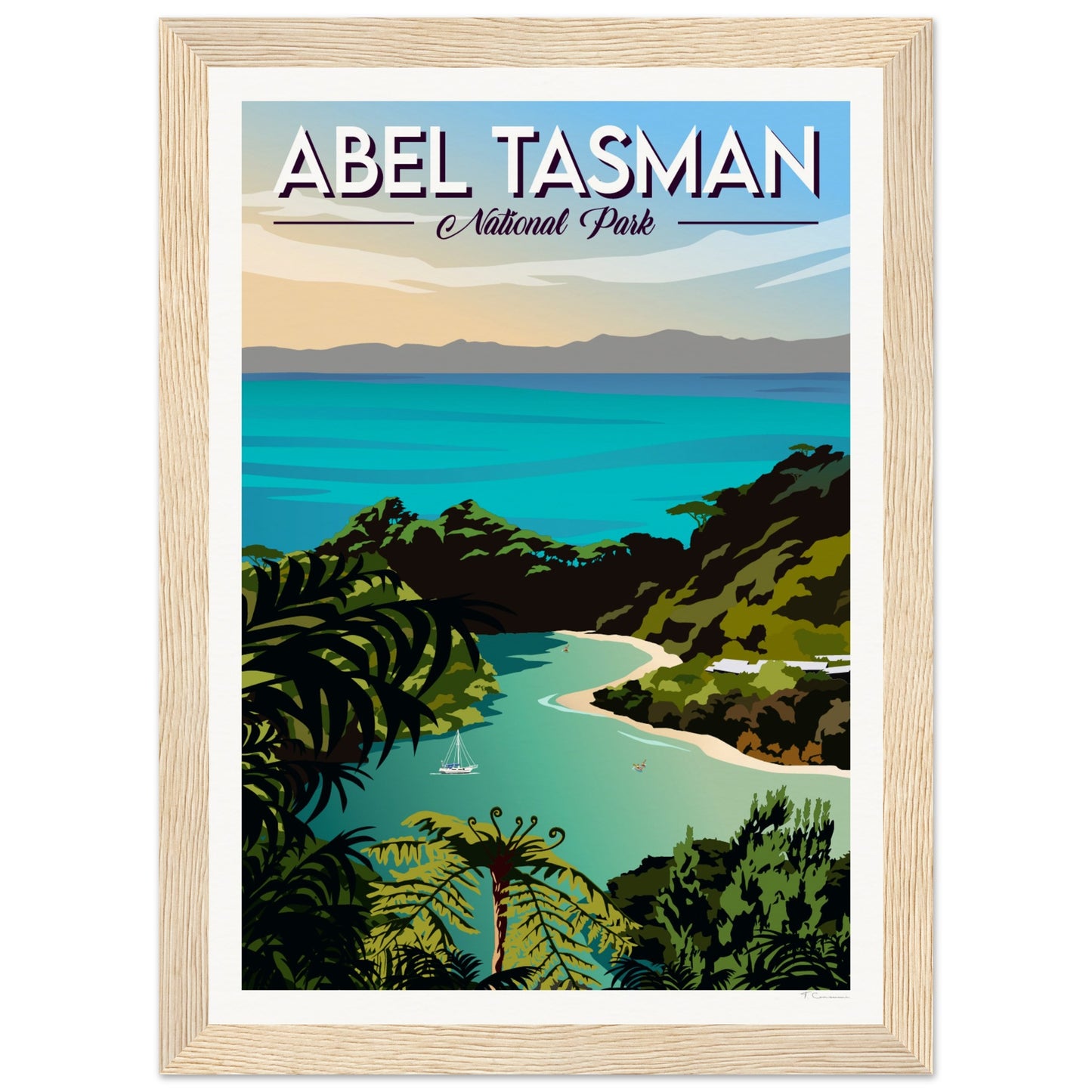 Abel Tasman National Park Travel Poster, New Zealand