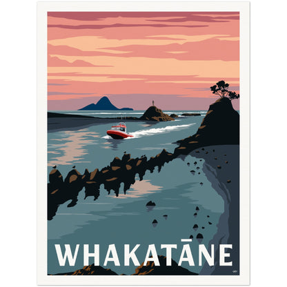 Whakatane Travel Poster, New Zealand