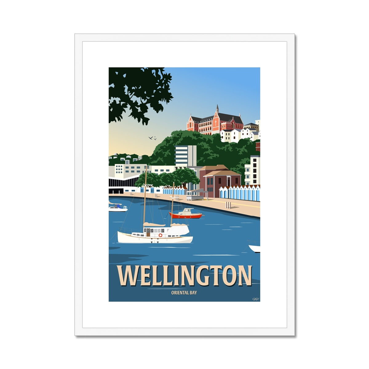 Wellington, Oriental Bay Framed & Mounted Print