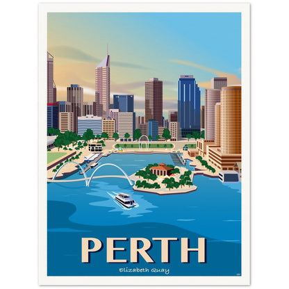 Perth - Elizabeth Quay - Travel Poster, Australia