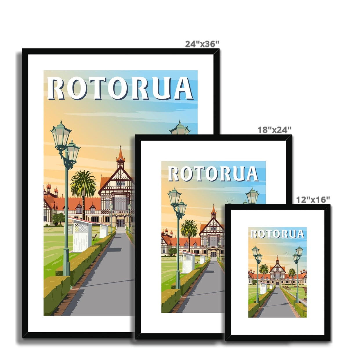 Rotorua Museum and Gardens Framed & Mounted Print