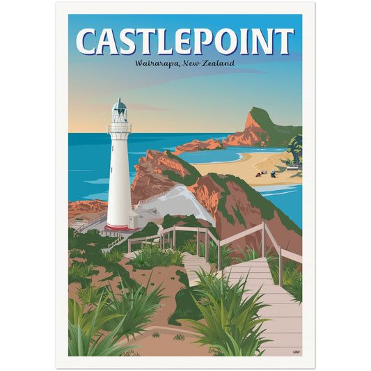 Castlepoint - Wairarapa, New Zealand - Travel Poster