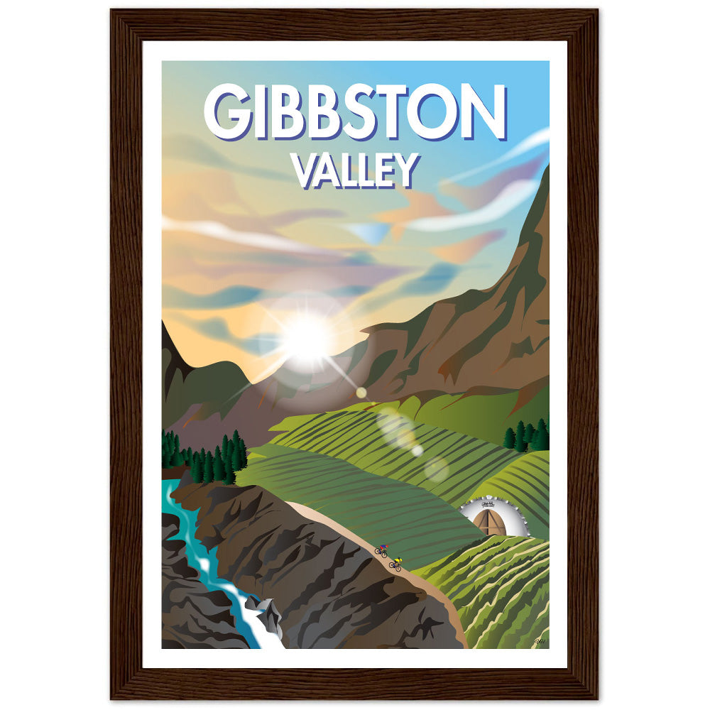 Gibbston Valley Travel Poster, New Zealand