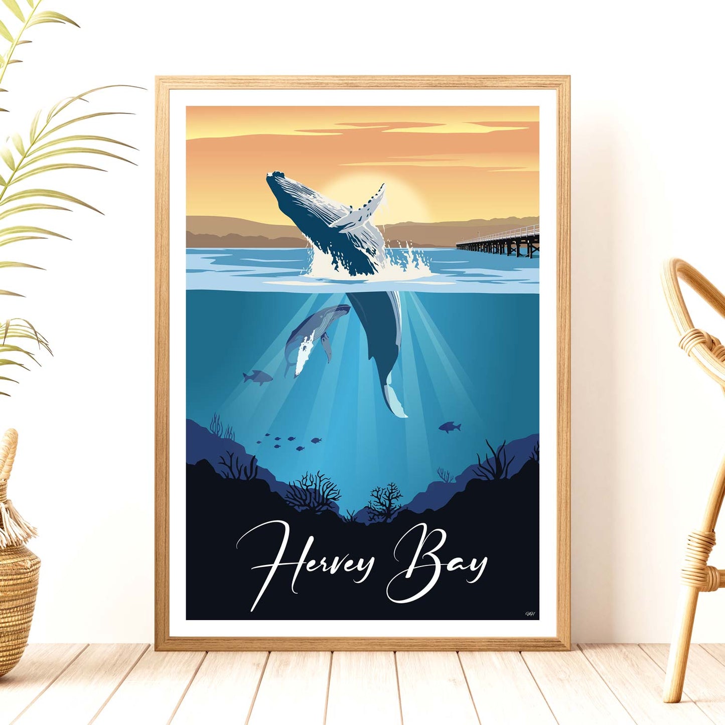 Hervey Bay Travel Poster, Queensland - Australia