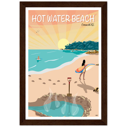 Hot Water Beach Travel Poster, New Zealand