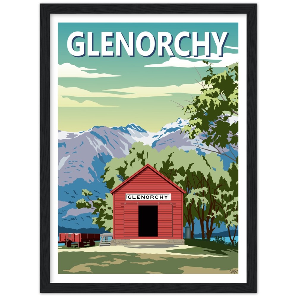 Glenorchy Shed Summer Travel Poster, New Zealand