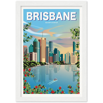 Brisbane Sky Travel Poster - Queensland, Australia