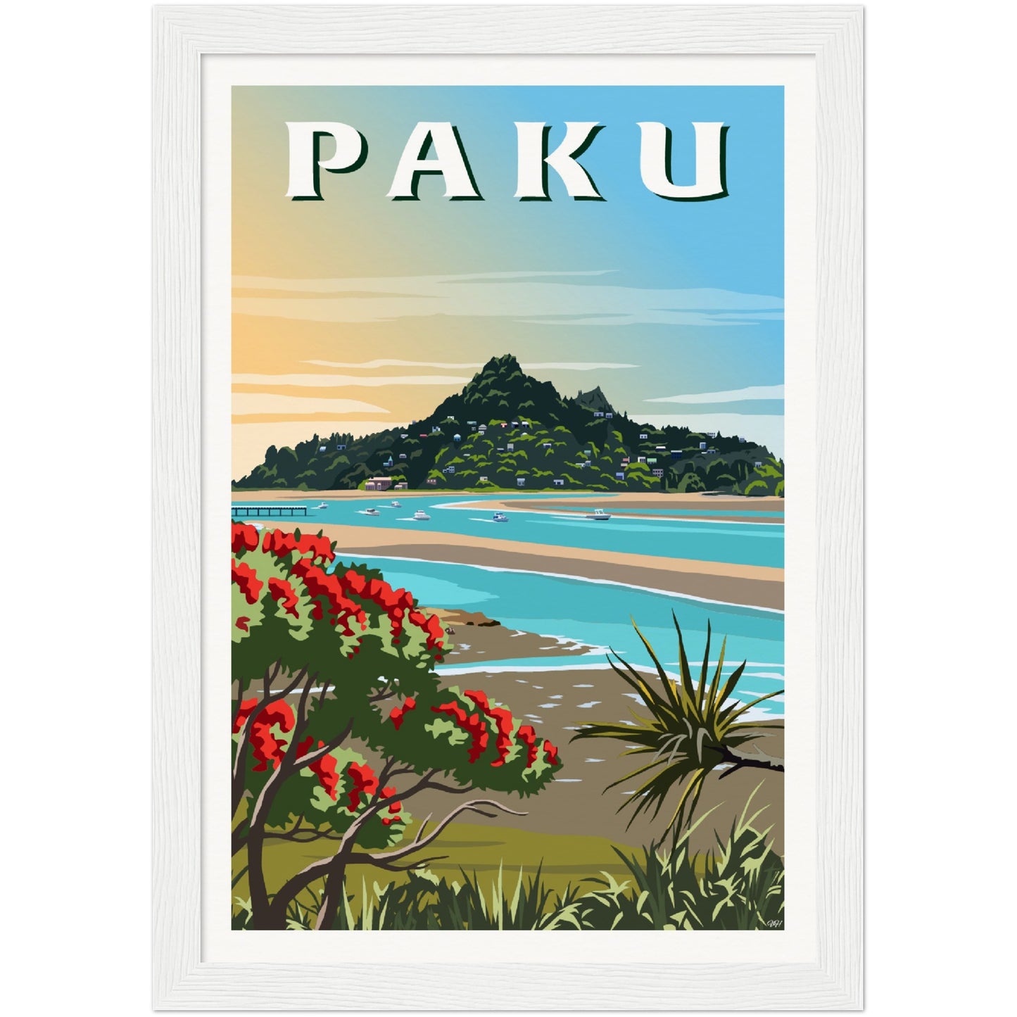 Mount Paku Travel Poster, Tairua, New Zealand