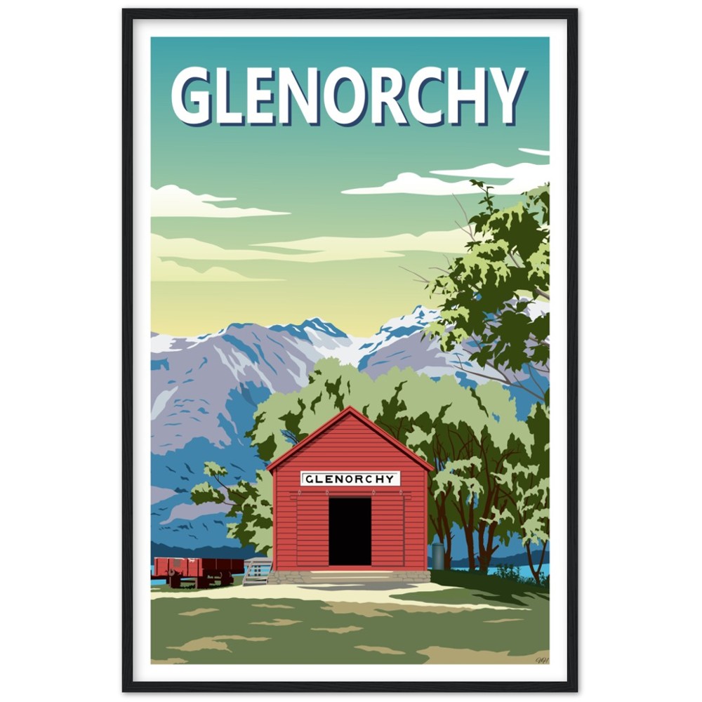 Glenorchy Shed Summer Travel Poster, New Zealand