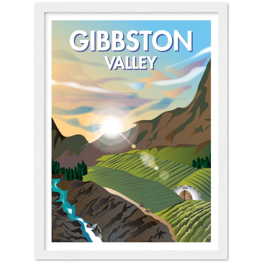 Gibbston Valley Travel Poster, New Zealand