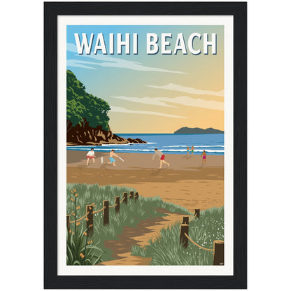 Waihi Beach Travel Poster, New Zealand