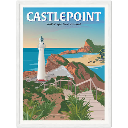 Castlepoint - Wairarapa, New Zealand - Travel Poster