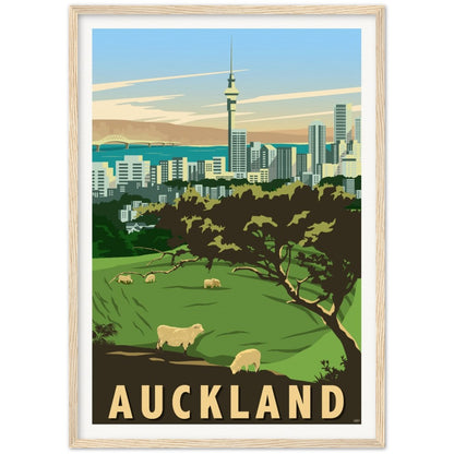 Mount Eden, Auckland Travel Poster, New Zealand