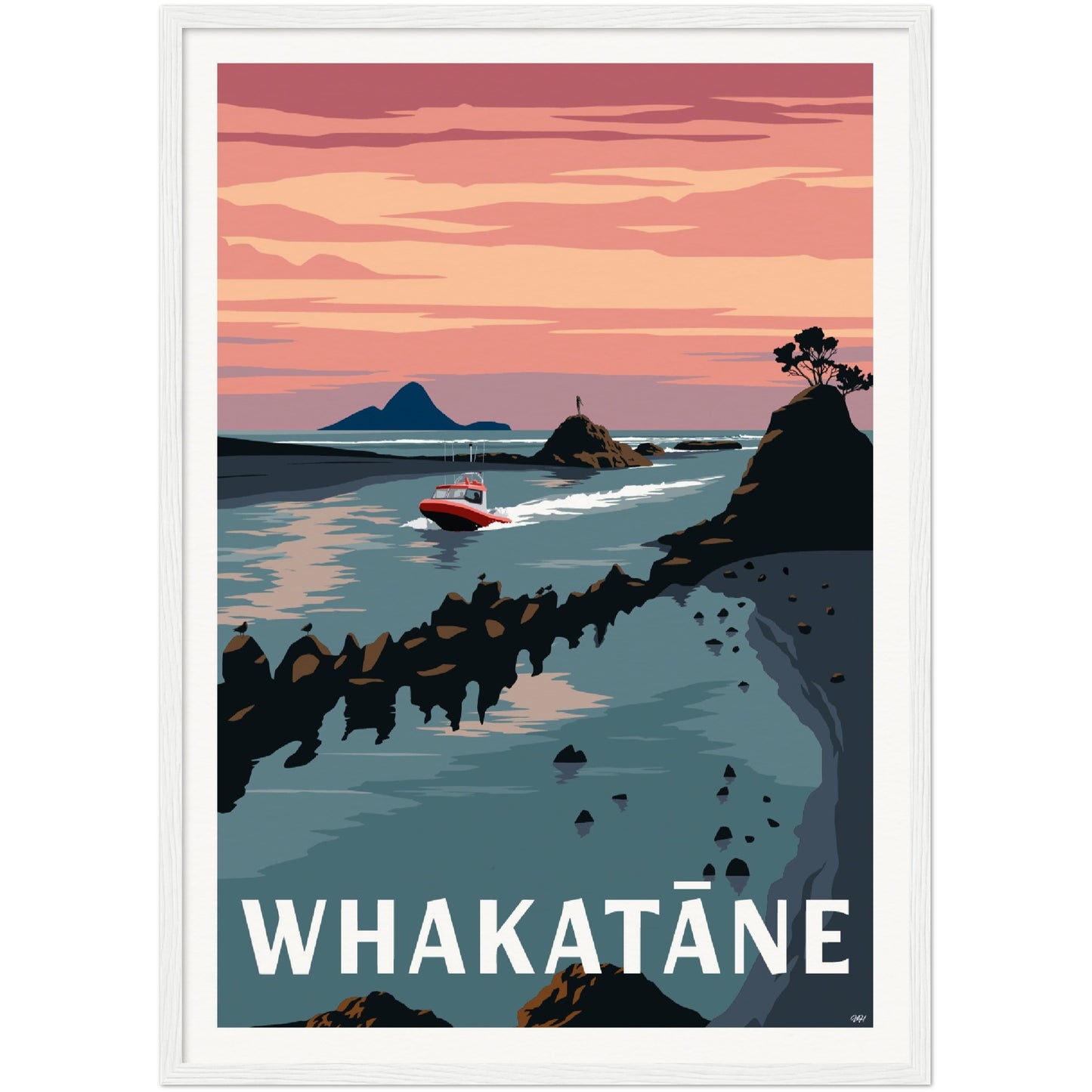 Whakatane Travel Poster, New Zealand