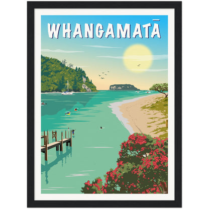 Whangamatā Travel Poster, New Zealand