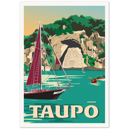 Taupō Travel Poster, New Zealand