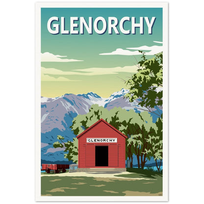 Glenorchy Shed Summer Travel Poster, New Zealand