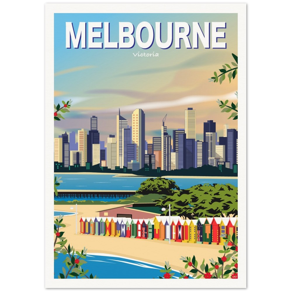 Melbourne - Victoria - Travel Poster, Australia
