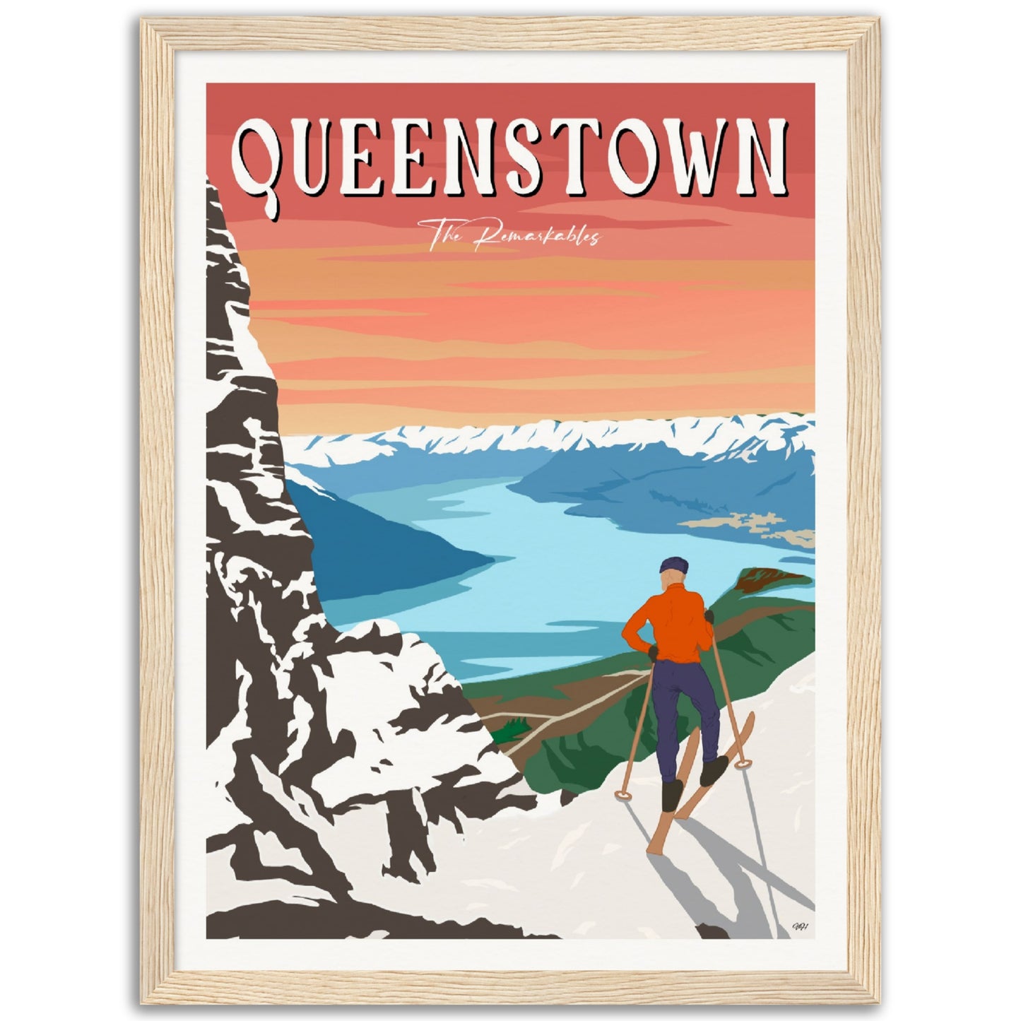 Queenstown - The Remarkables - Travel Poster, New Zealand