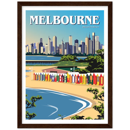 Melbourne - Brighton Beach - Travel Poster, Australia