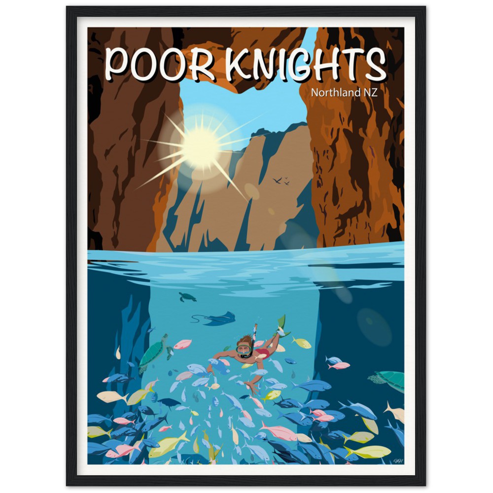 Poor Knights Travel Poster, New Zealand