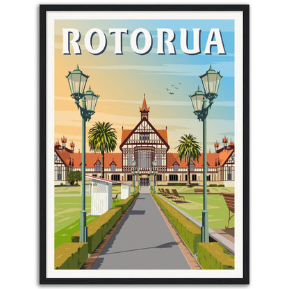 Rotorua Travel Poster, New Zealand