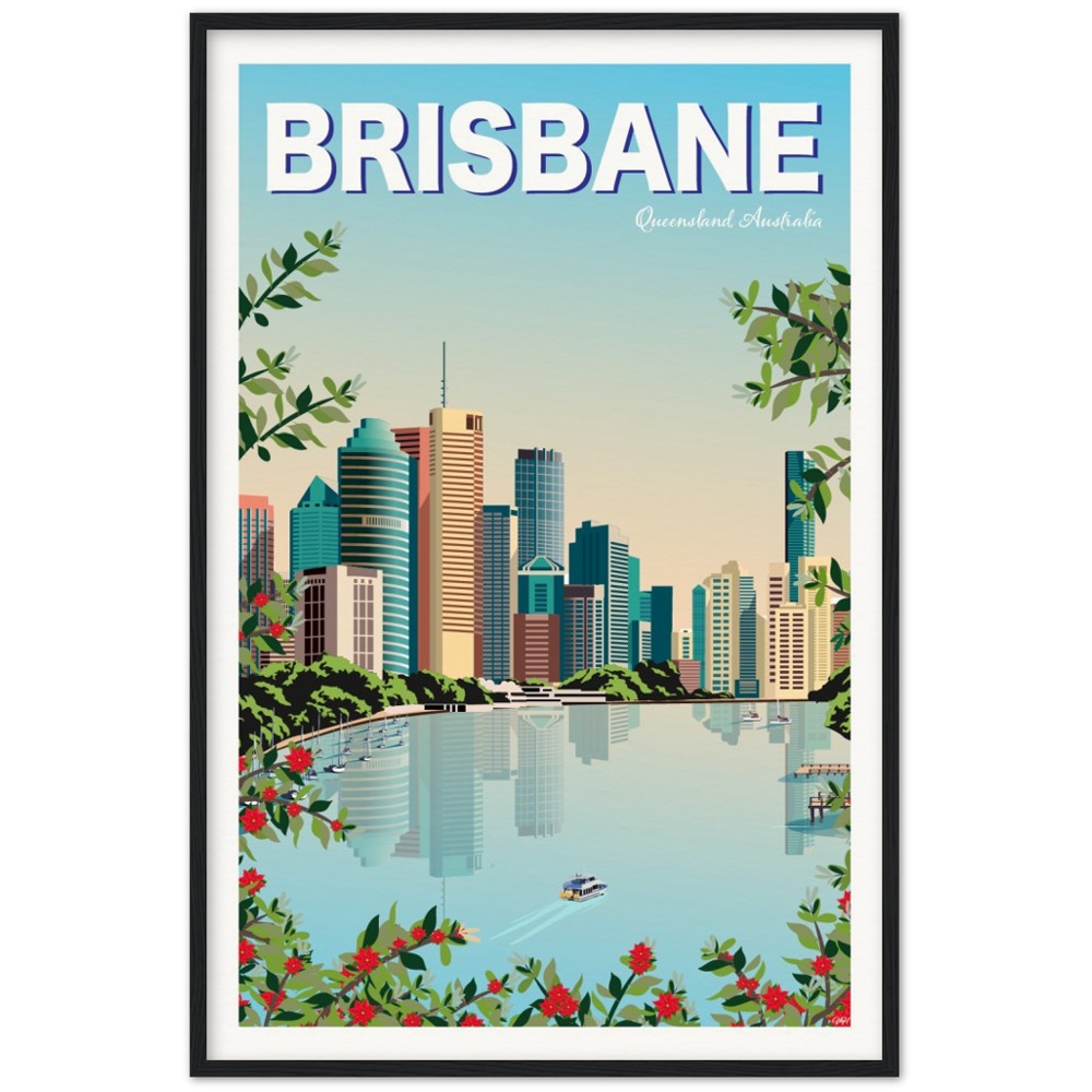 Brisbane Travel Poster - Queensland, Australia