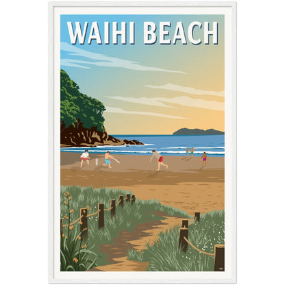 Waihi Beach Travel Poster, New Zealand