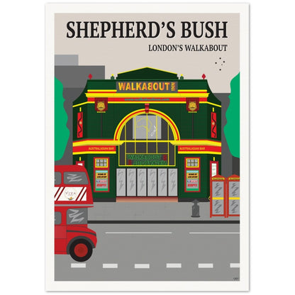 Shepherd's Bush Walkabout Travel Poster, London