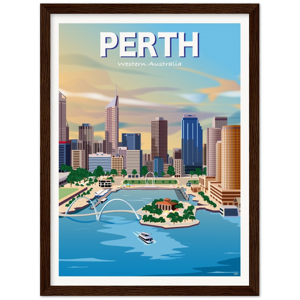 Perth - Western Australia - Travel Poster, Australia