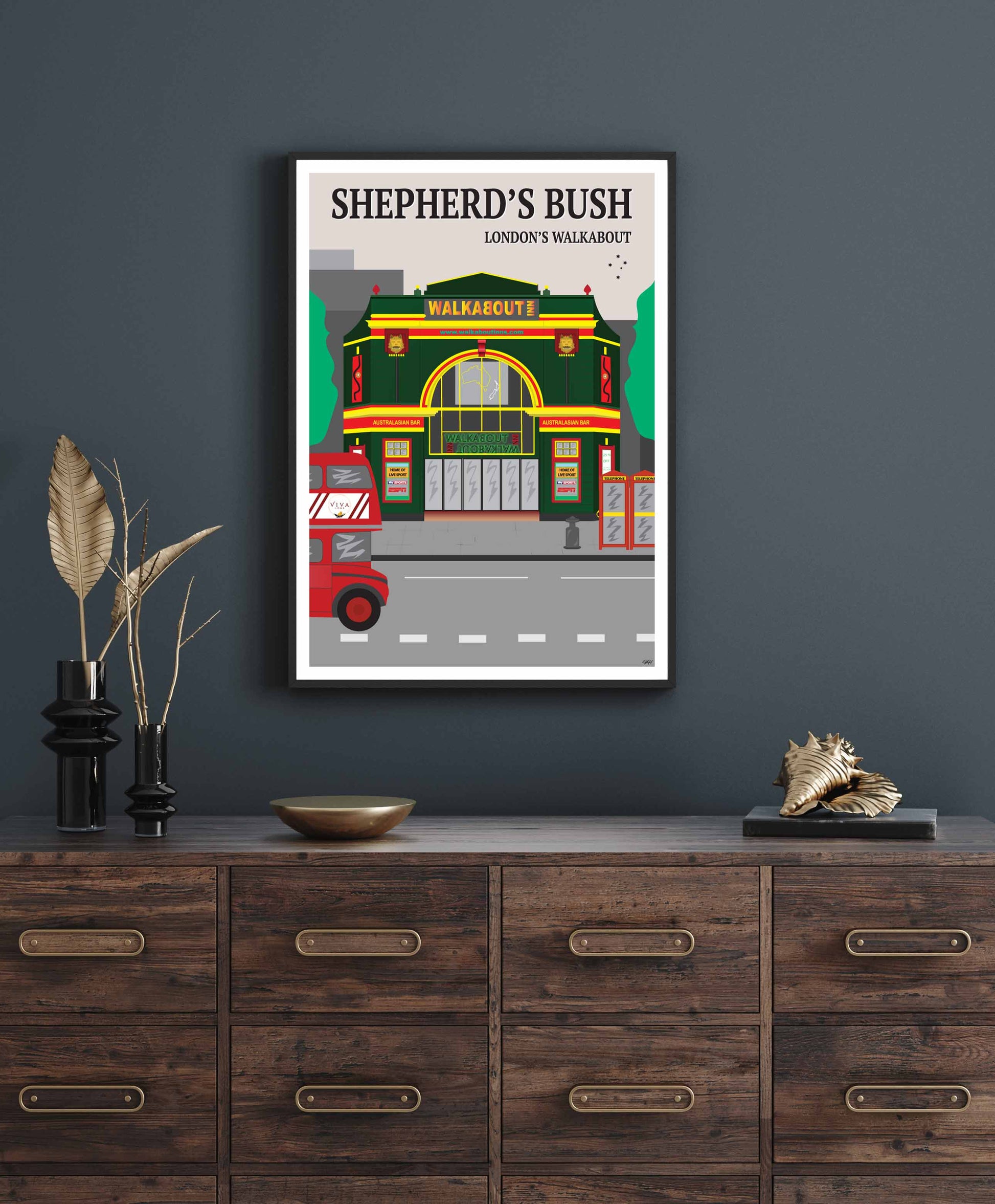 Shepherd's Bush Walkabout Travel Poster, London - VivaHome