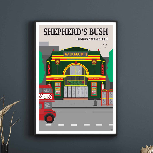 Shepherd's Bush Walkabout Travel Poster, London - VivaHome